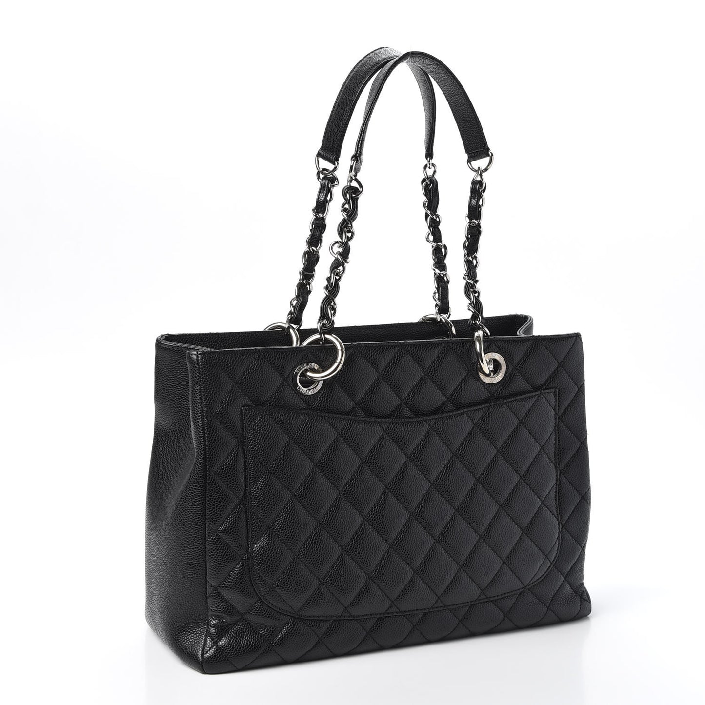 Caviar Quilted Grand Shopping Tote GST Black