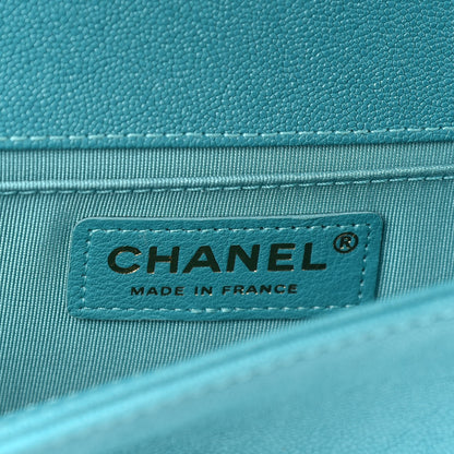 Chanel Caviar Quilted Medium Boy Flap Turquoise 6 of 9