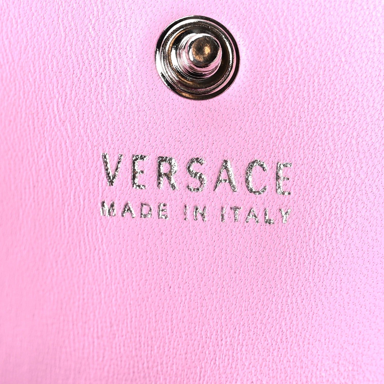 Versace Lambskin Quilted Virtus Chain Card Holder Light Pink 5 of 5