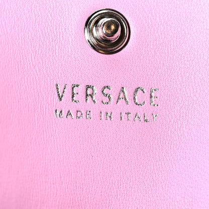 Versace Lambskin Quilted Virtus Chain Card Holder Light Pink 5 of 5