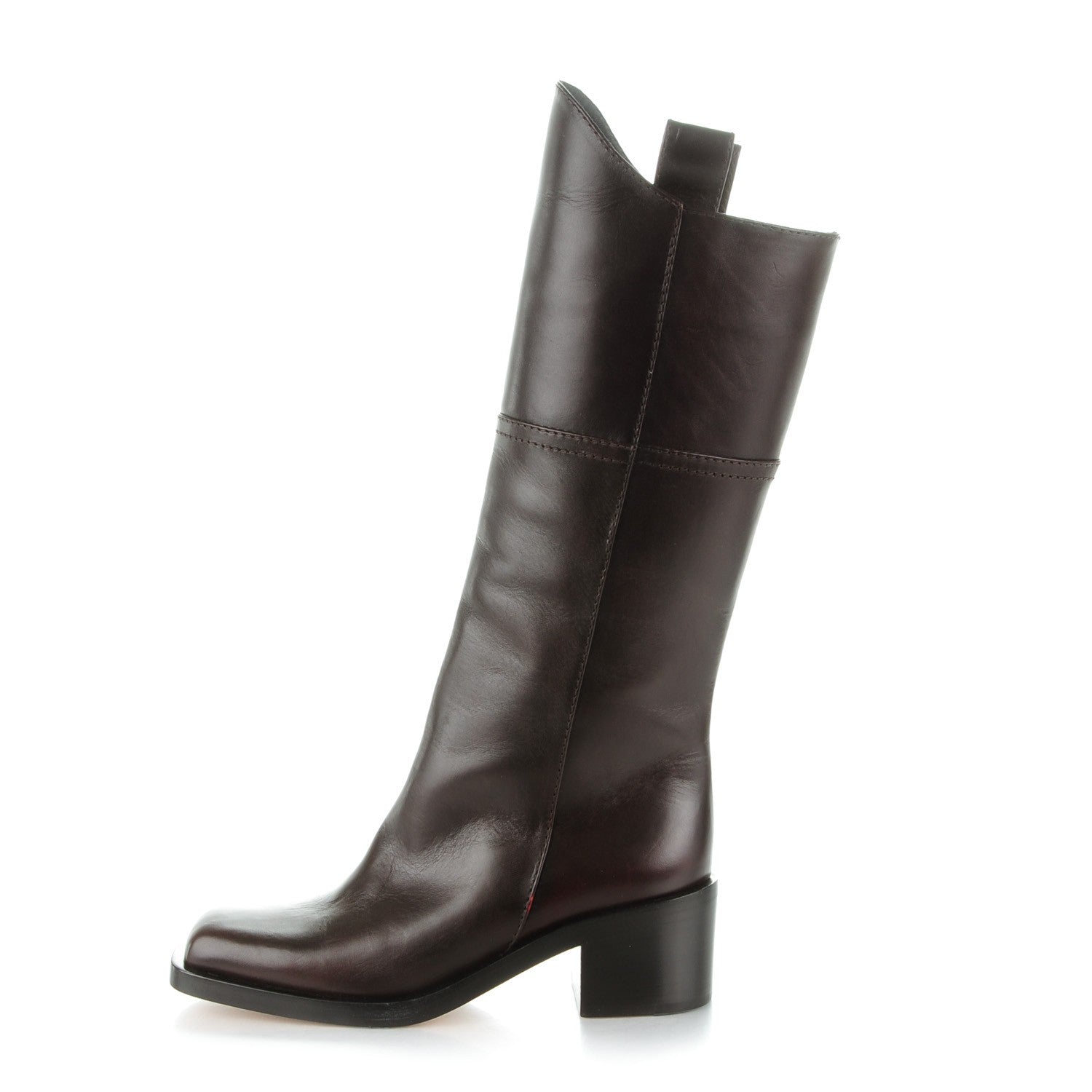 Chanel Calfskin CC Wyoming Knee High Boots 37 Dark Brown 1 of 9