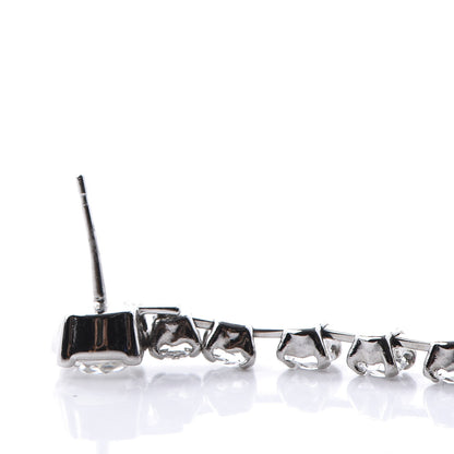 Chanel Crystal Starfall Drop Long CC Earrings Silver 5 of 6