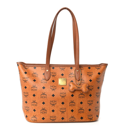 MCM Visetos Dog Bone Shopper Tote Cognac 1 of 9