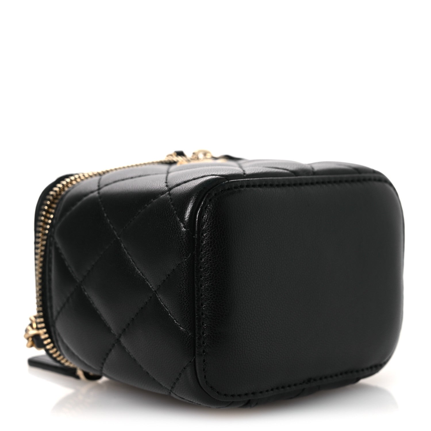 Chanel Lambskin Quilted Mini Pearl Crush Vanity Case With Chain Black 3 of 10
