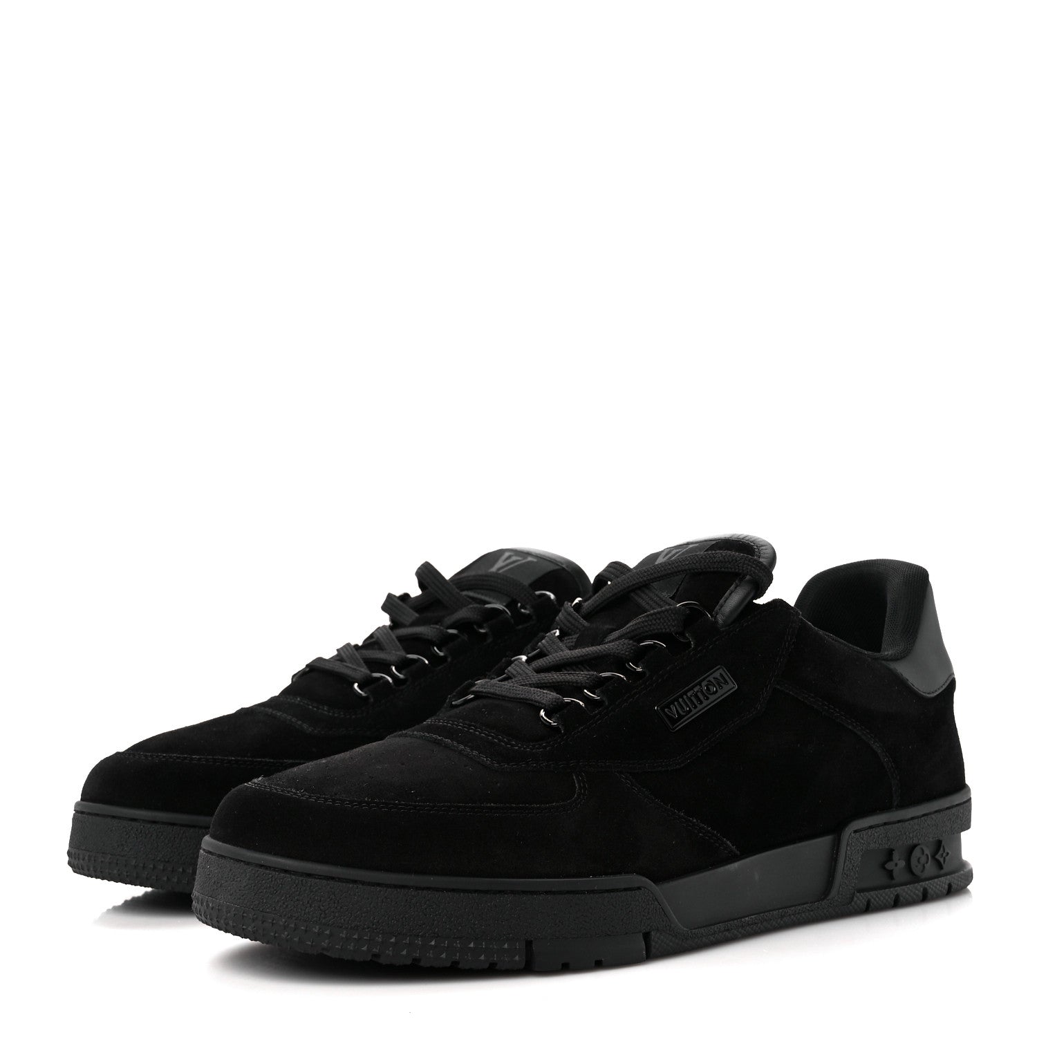 Louis Vuitton Suede Mens LV Trainer Sneakers 9 Black 3 of 10
