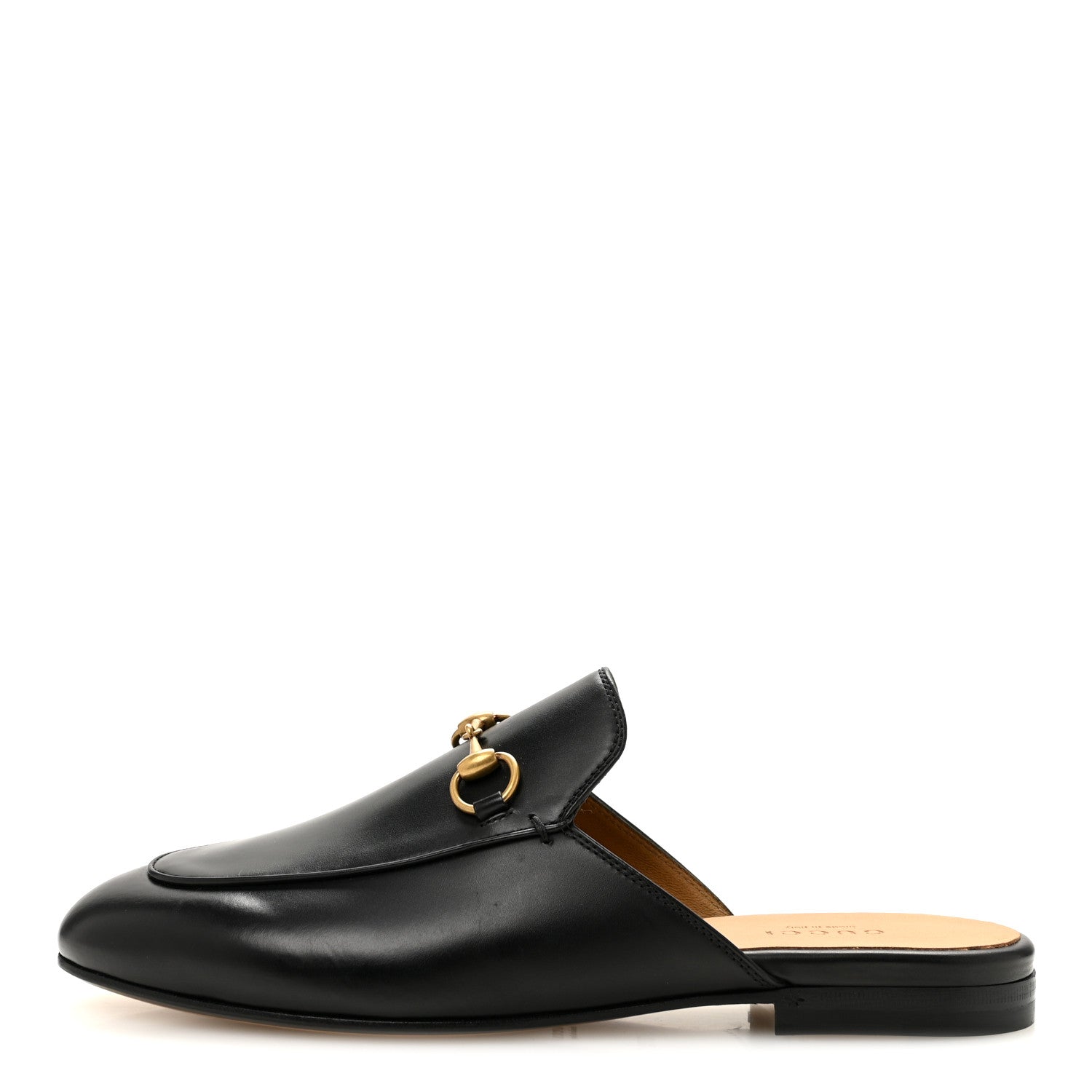 Gucci Calfskin Womens Princetown Slippers 37.5 Black 1 of 10