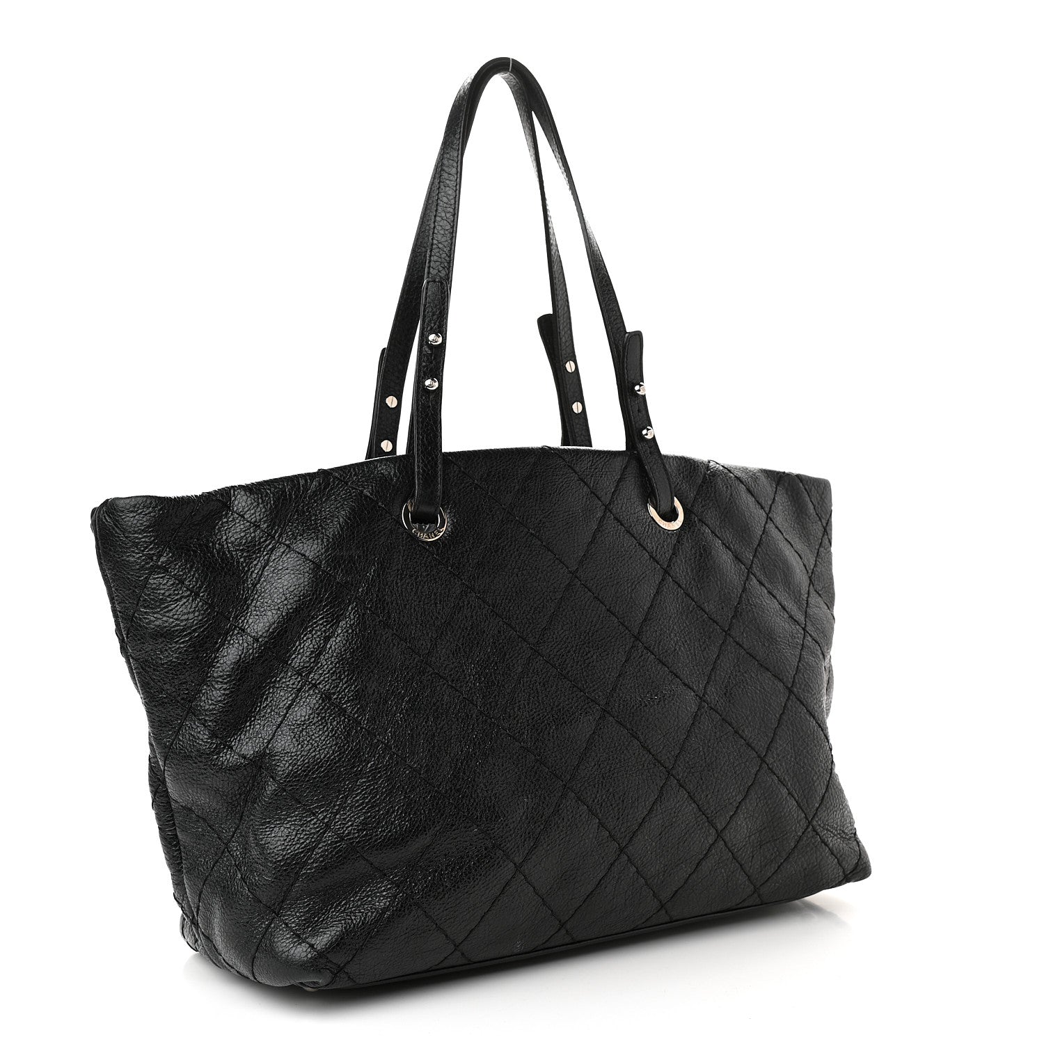 Chanel Glazed Calfskin Large On The Road Tote Black 3 of 10