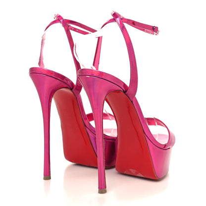 Christian Louboutin Patent Psychic Loubi Queen Alta 150 Platform Sandals 38 Fuxia 4 of 8