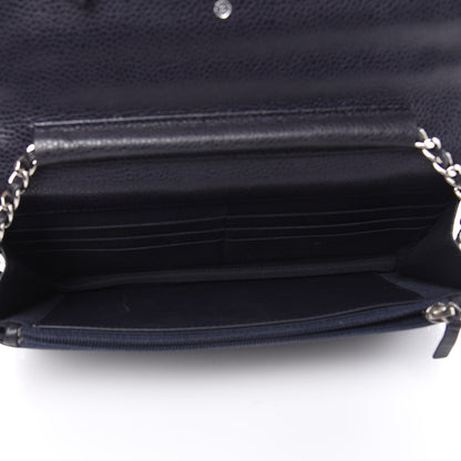 Chanel Caviar Quilted Wallet On Chain WOC Navy Blue 5 of 17