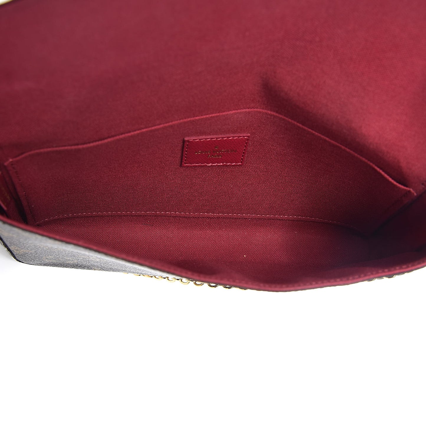 Monogram Pochette Felicie Chain Wallet Fuchsia