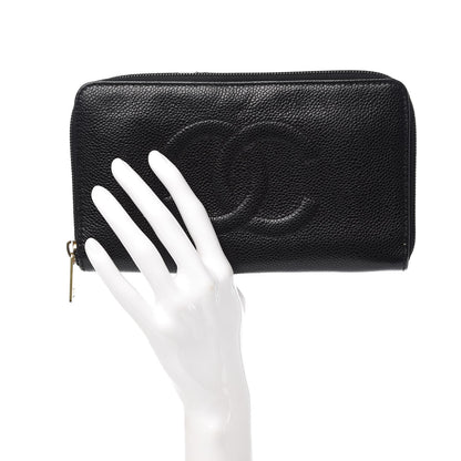 Chanel Caviar CC Timeless Large Zip Around Wallet Black 2 of 12