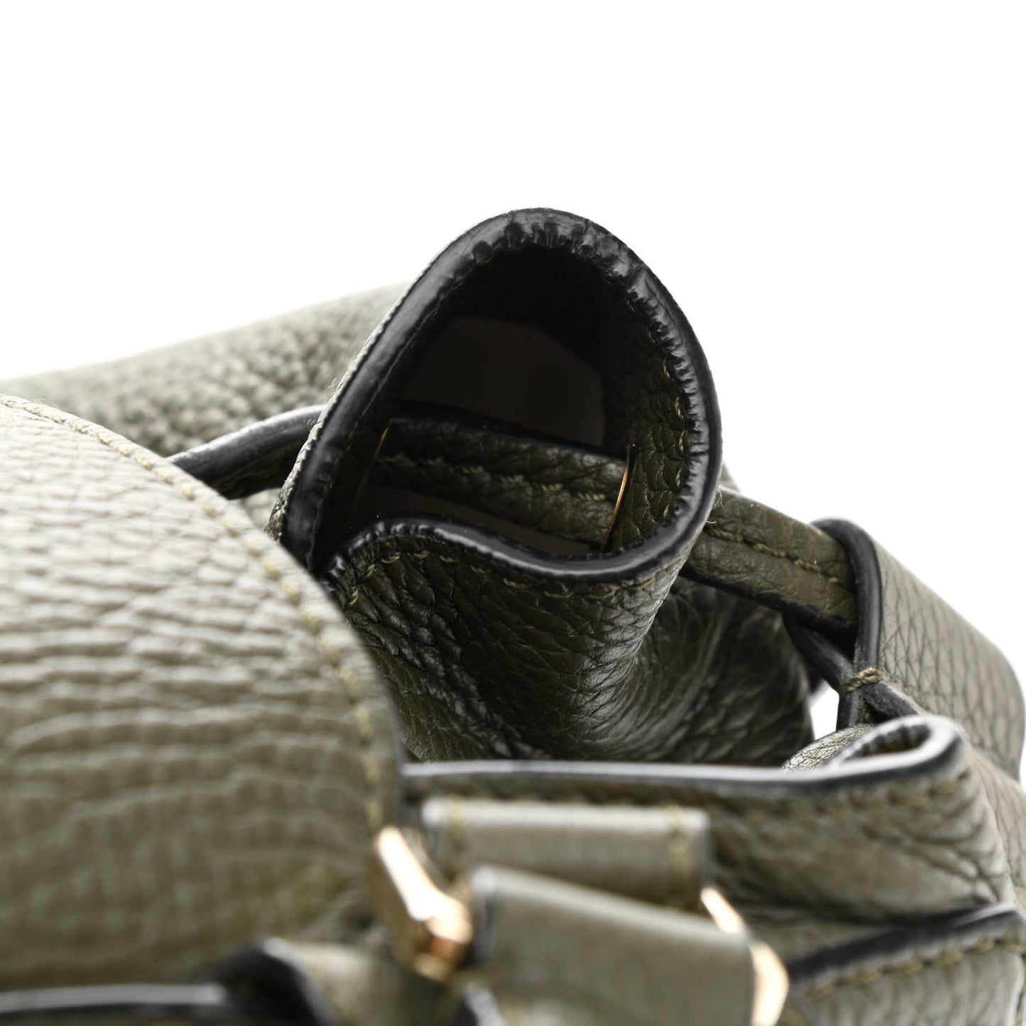 Pebbled Calfskin Rockstud Backpack Army Green