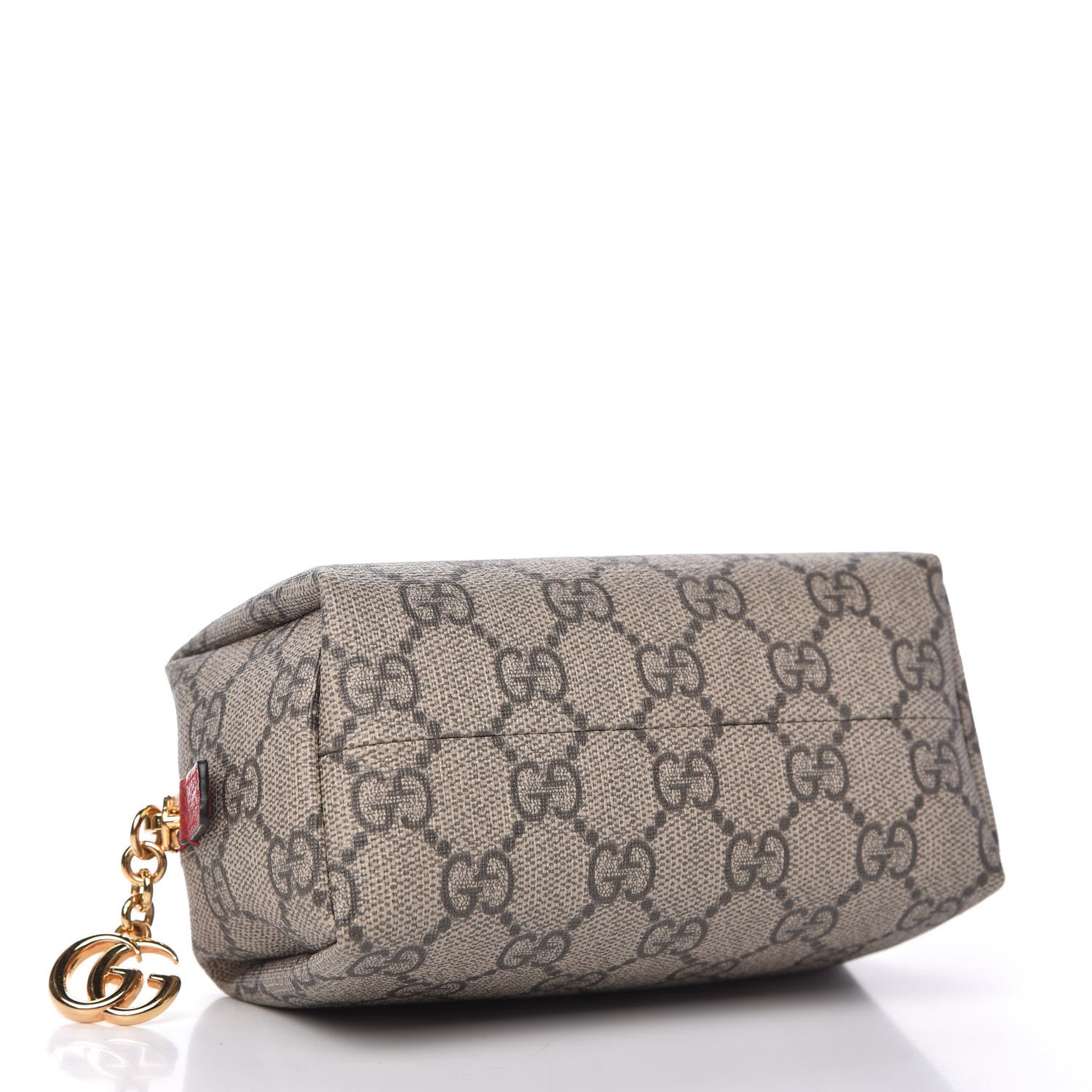 Gucci Soft GG Supreme Monogram Calfskin Small Ophidia Cosmetic Case Beige Ebony Hibiscus Red 4 of 10