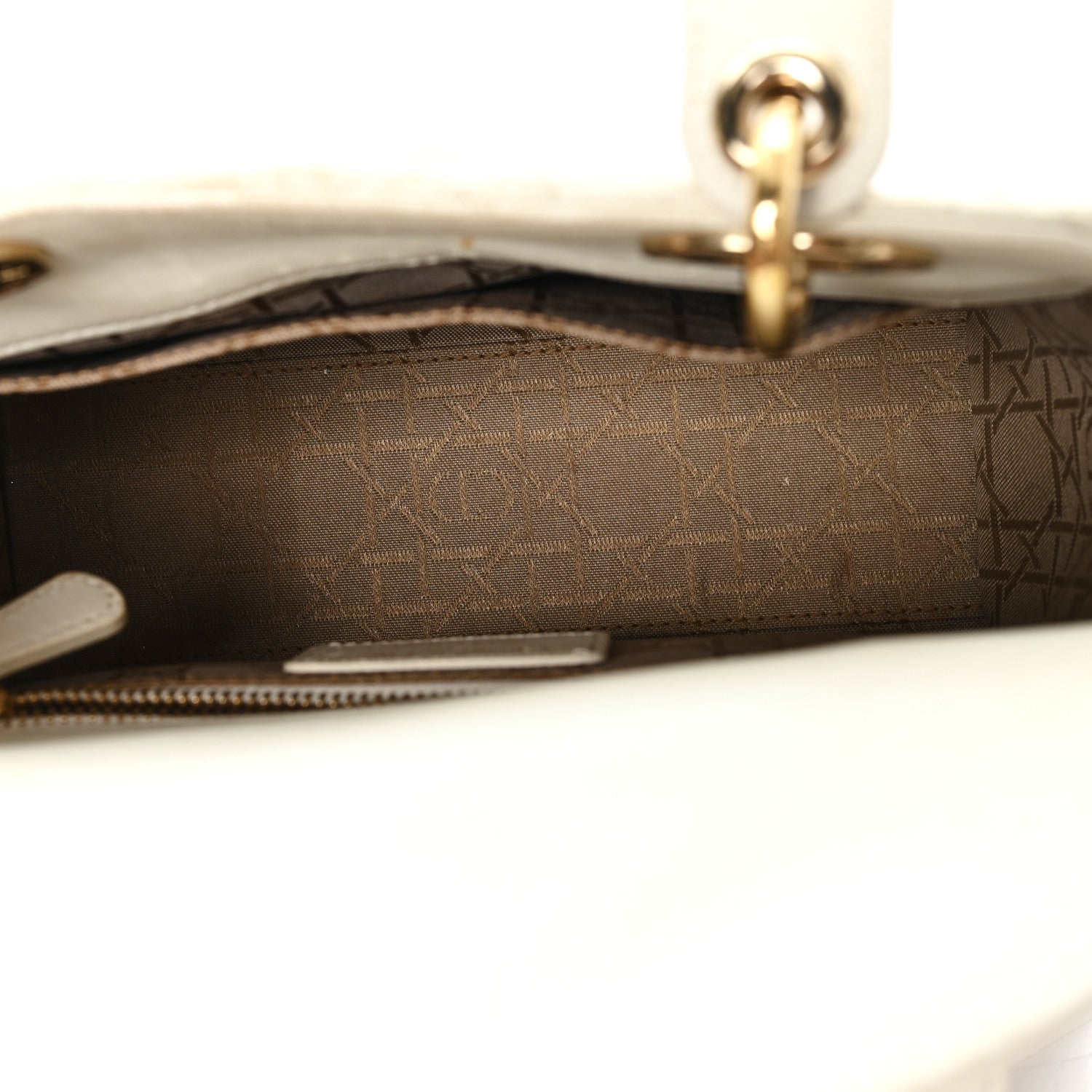Christian Dior Lambskin Cannage Small My ABCDior Lady Dior White 5 of 12