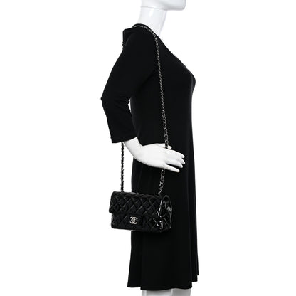 Chanel Patent Calfskin Quilted Mini Rectangular Flap Black 2 of 15
