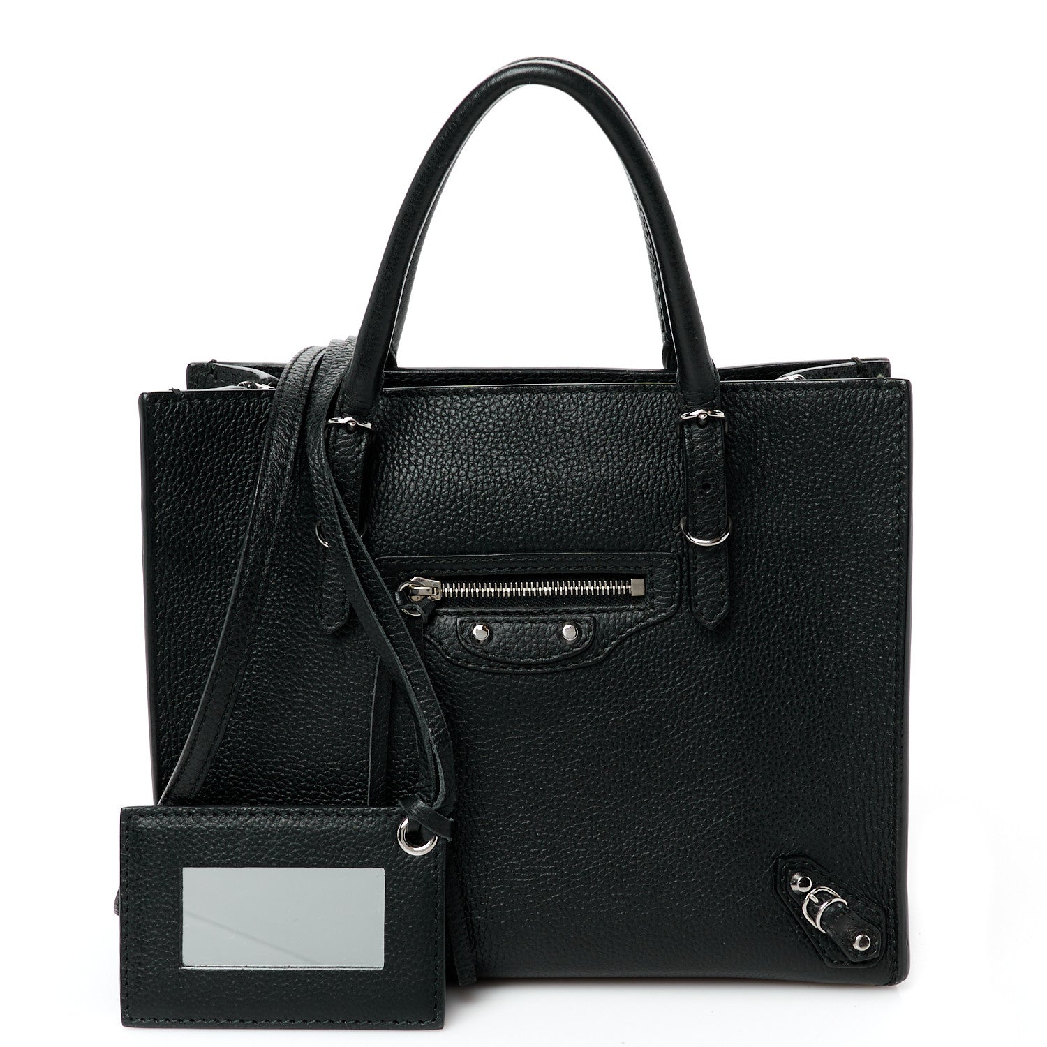 Balenciaga Grained Calfskin Papier Mini A4 Zip Around Tote Black 3 of 11