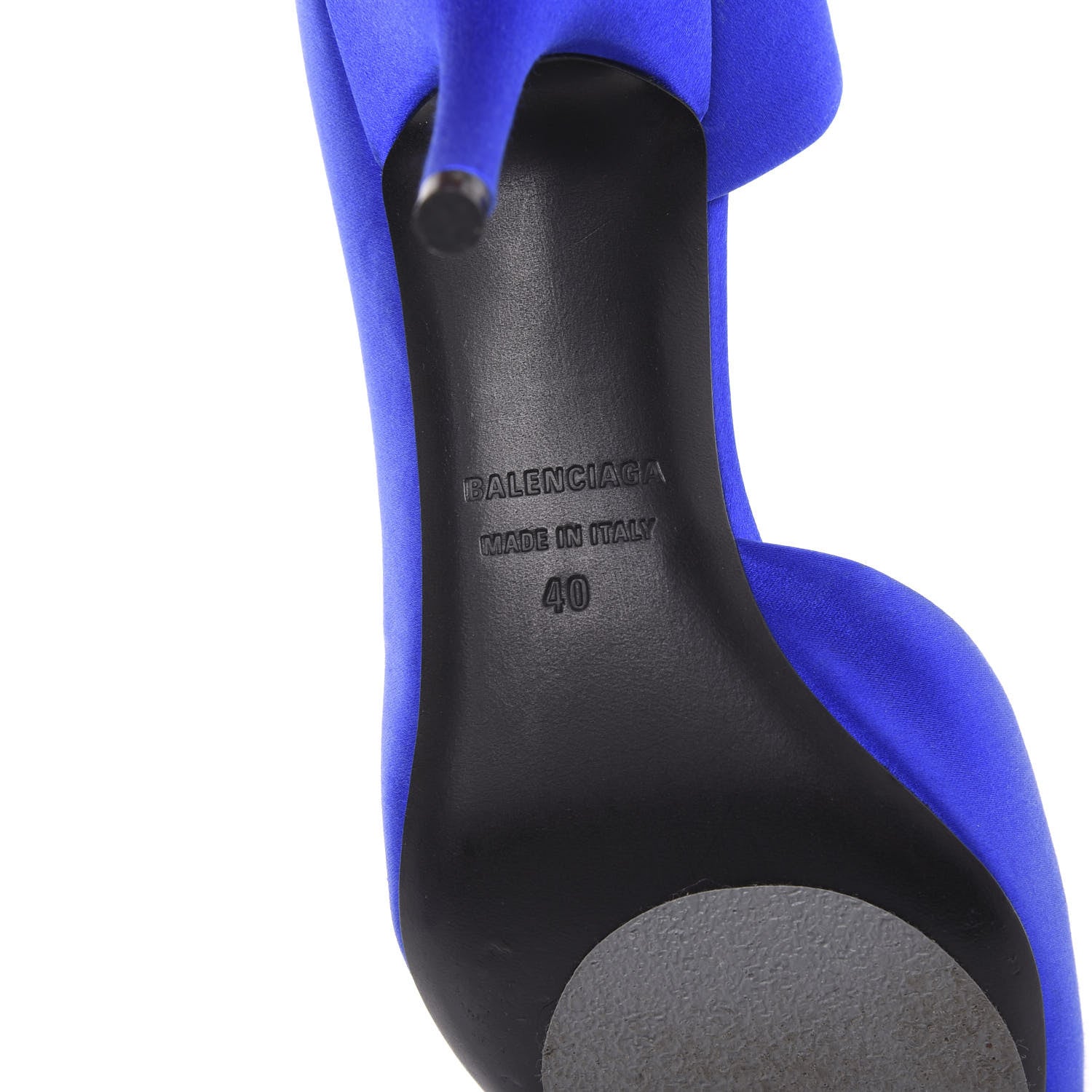 Balenciaga Satin Talon d'Orsay Pumps 40 Bleu 6 of 8