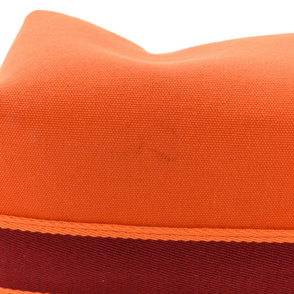 Hermes Canvas Large Bride-A-Brac Pouch Orange Feu Burgundy 13 of 15
