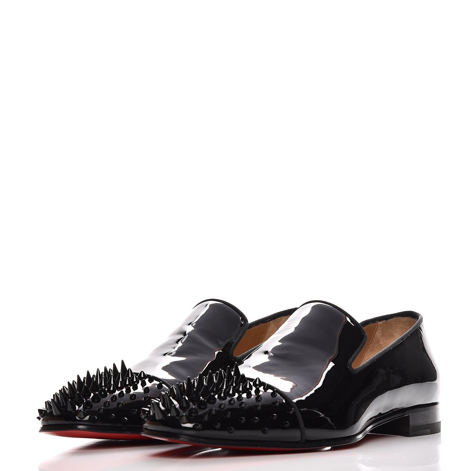 Christian Louboutin Mens Patent Spikes Dynodent Flat Loafers 42 Black 2 of 10