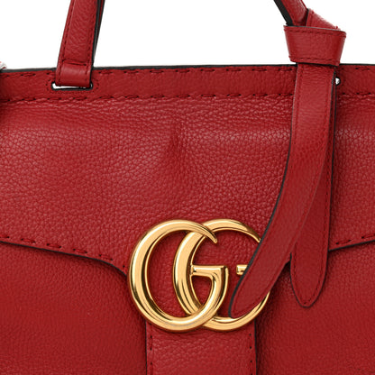 Gucci Calfskin Small GG Marmont Top Handle Bag Vulcanic Red 8 of 13