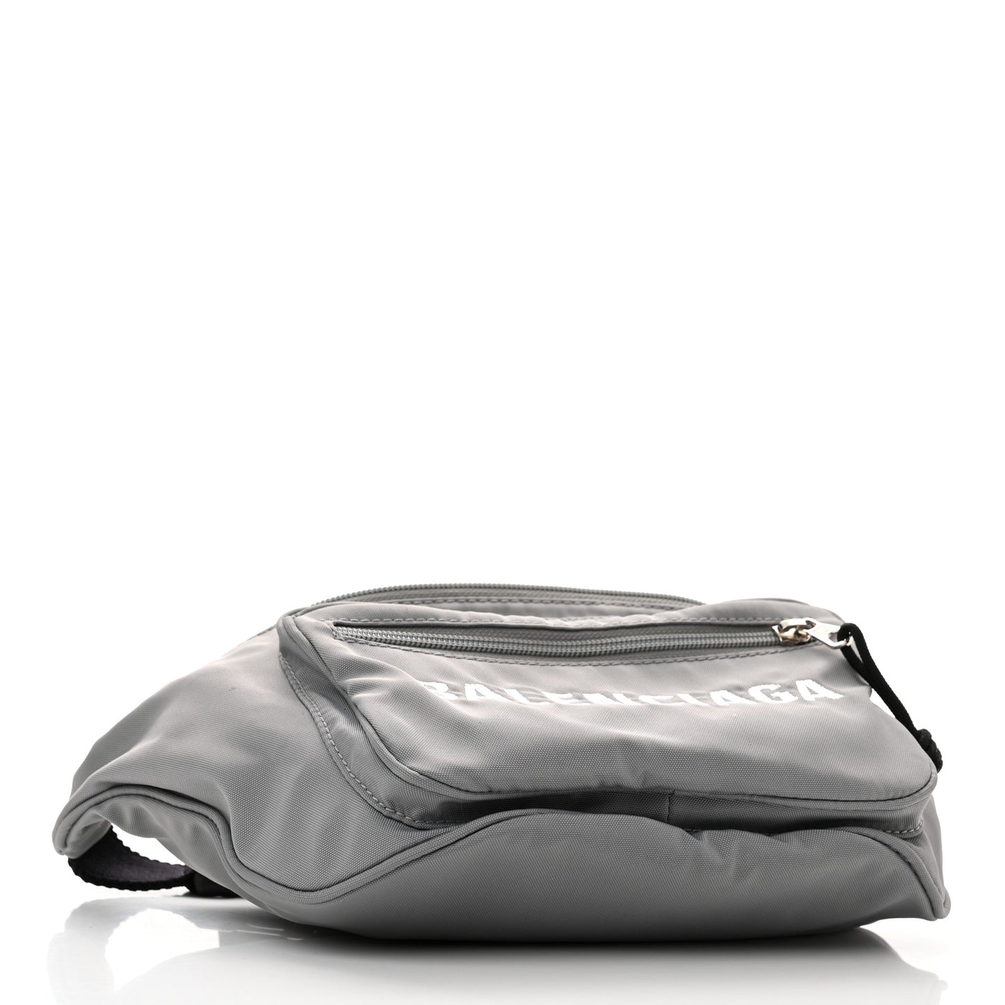 Textured Sport Nylon Logo Embroidered Wheel Beltpack Grey White