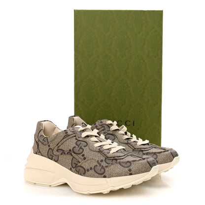 Gucci Maxi GG Supreme Monogram Gucci 100 Womens Rhyton Sneakers 40 Beige Ebony 10 of 10