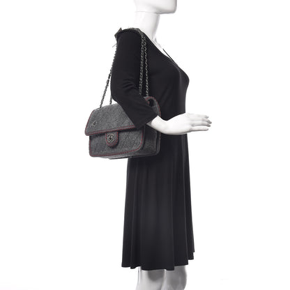 Chanel Wool Quilted Jumbo Edelweiss Single Flap Grey 2 of 9