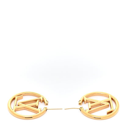 Louis Vuitton Metal Louise Hoop Earrings Gold 3 of 6