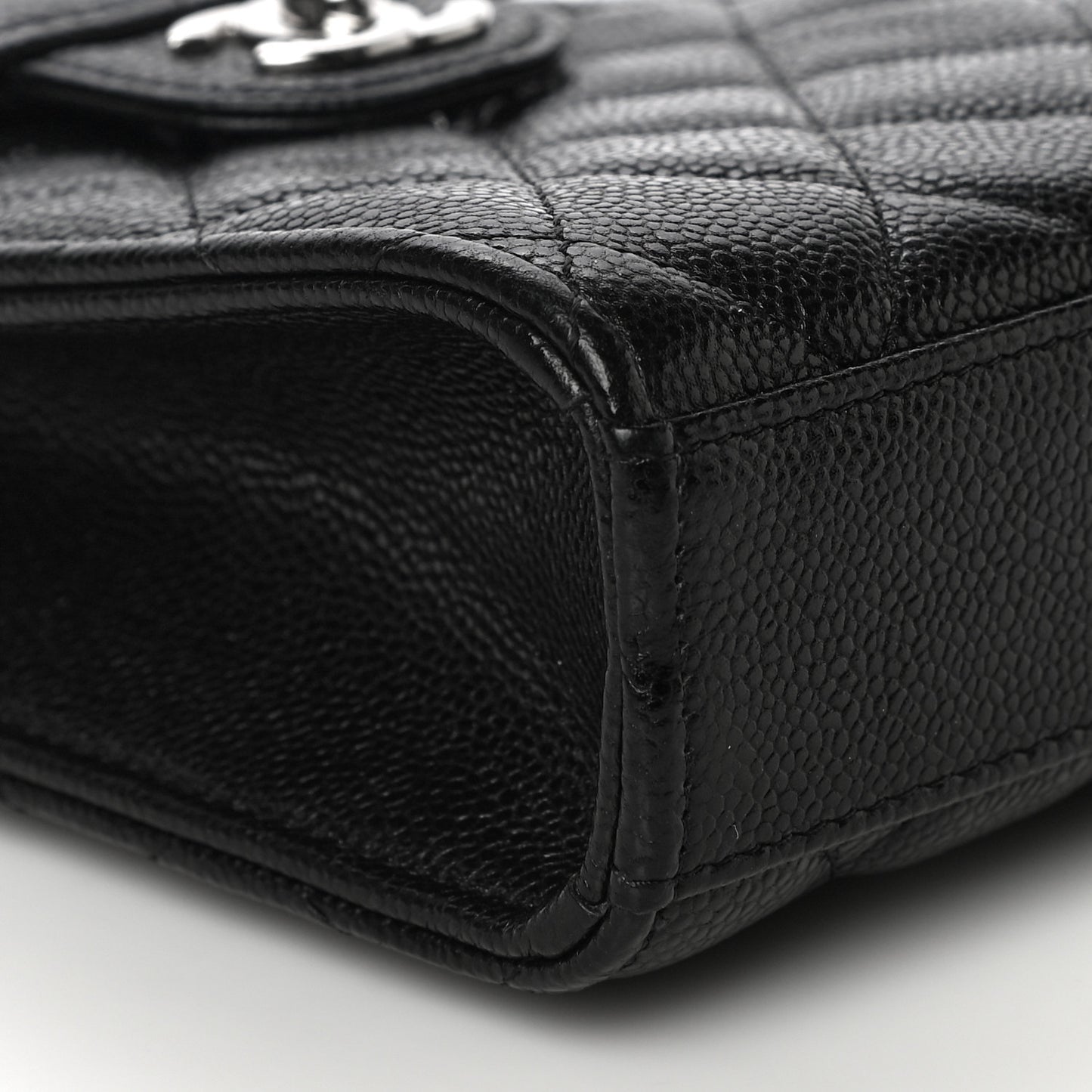 Caviar Quilted Classic Phone Holder Black