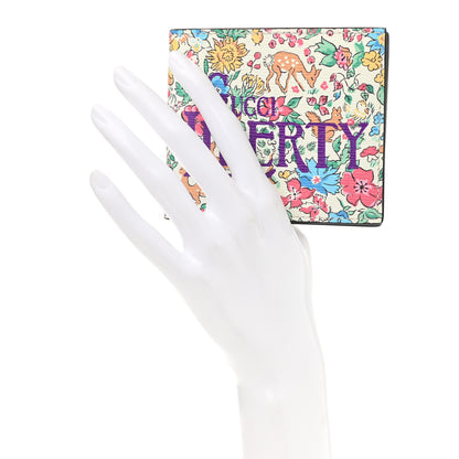 Gucci X LIBERTY OF LONDON Calfskin Floral Fawn Print Bi-Fold Wallet Multicolor Purple Ivory 2 of 8