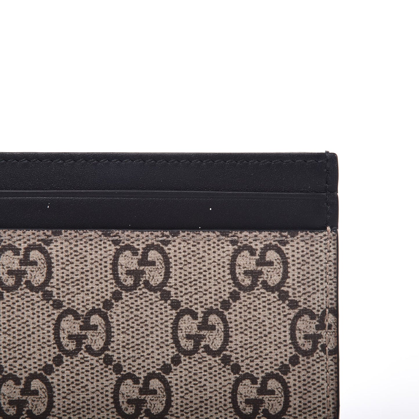 GG Supreme Monogram Kingsnake Card Holder Beige Black