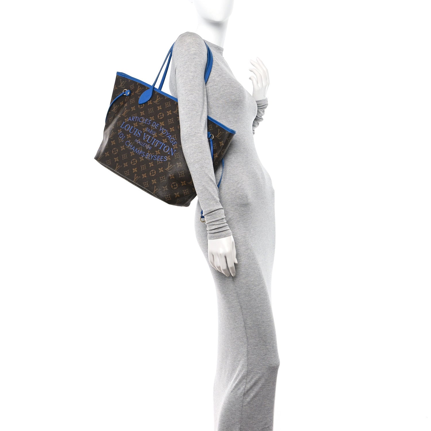 Louis Vuitton Monogram Articles de Voyage Ikat Neverfull MM Grand Blue 2 of 13
