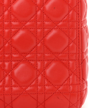 Christian Dior Lambskin Cannage Medium Lady Dior Red 14 of 16