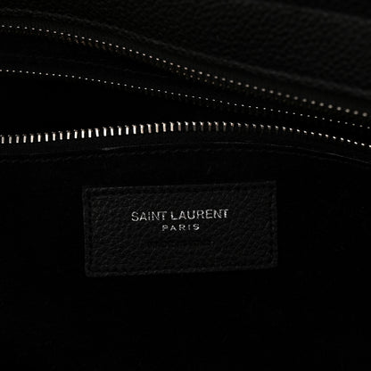 Saint Laurent Grained Calfskin Medium Cabas Rive Gauche Black 6 of 11
