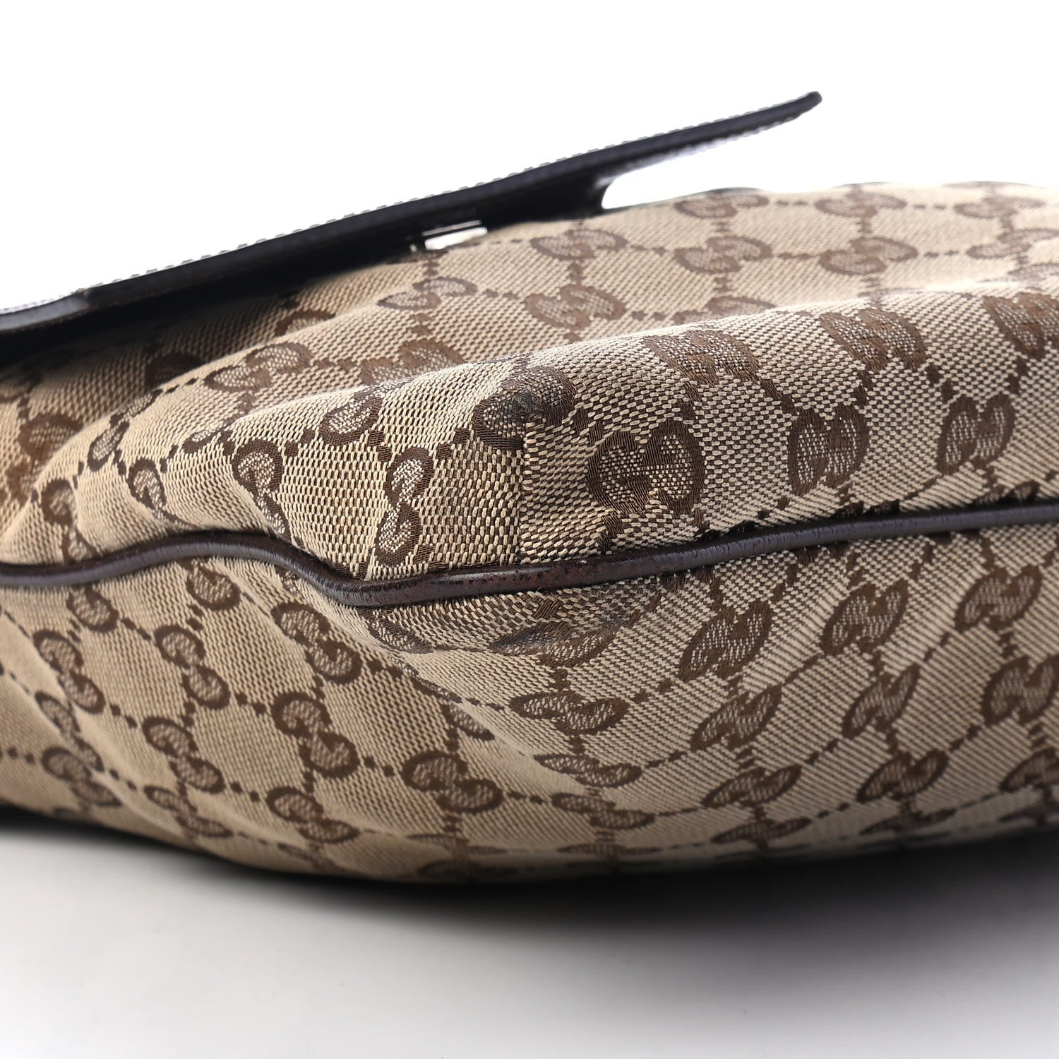 Gucci Monogram Web Medium Double Pocket Messenger Bag Dark Brown 8 of 10
