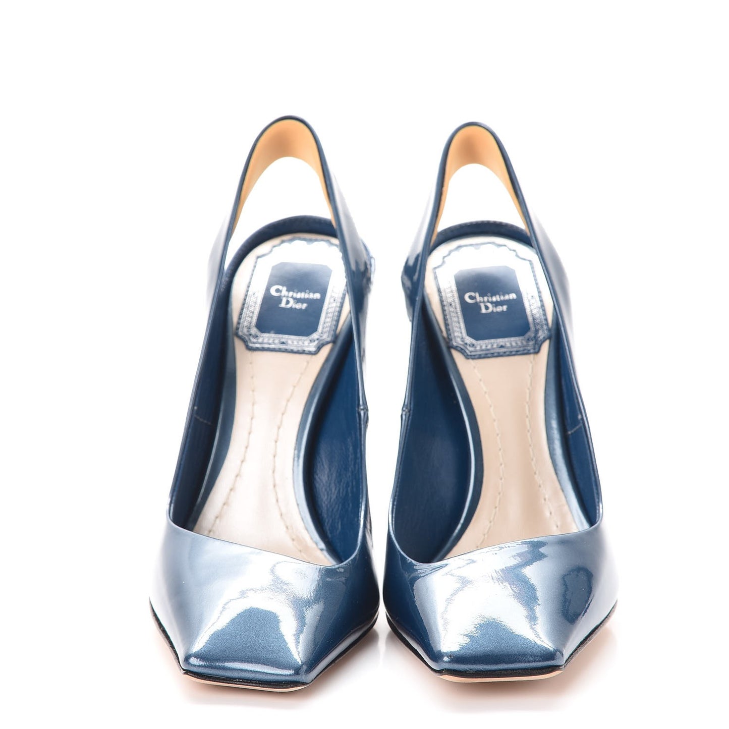 Patent Slingback Pumps 34 Blue