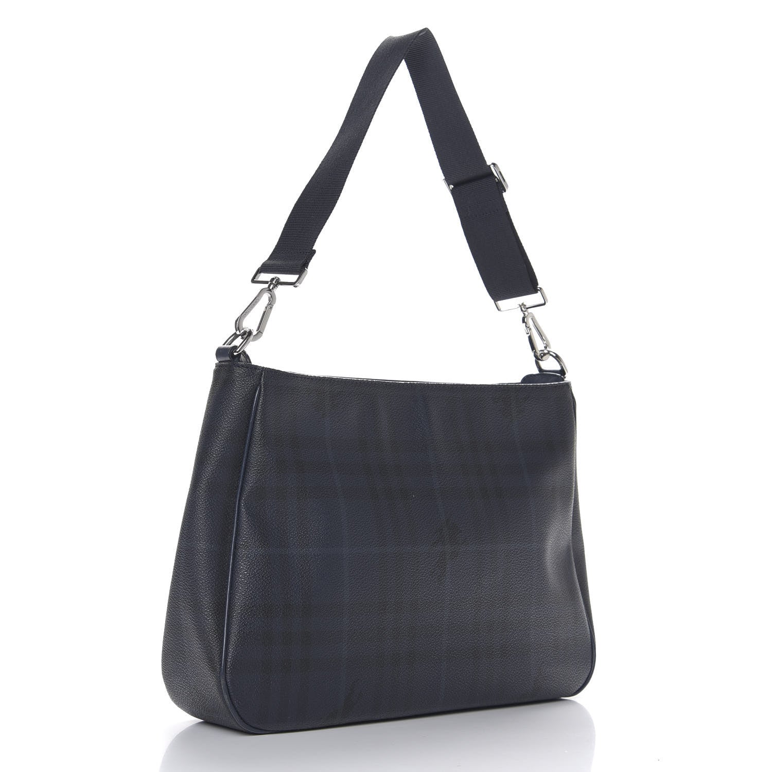 Burberry Haymarket Check Shoulder Bag Blue Black 2 of 9