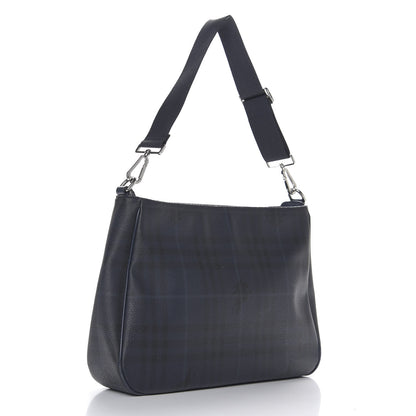 Burberry Haymarket Check Shoulder Bag Blue Black 2 of 9