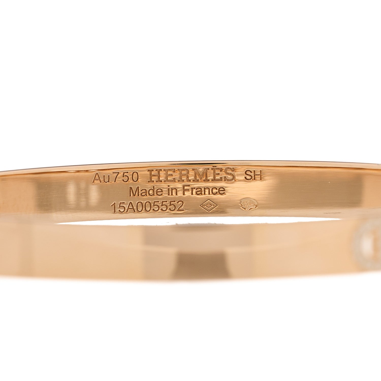 Hermes 18K Rose Gold Diamond PM H D'Ancre Bracelet SH 3 of 3