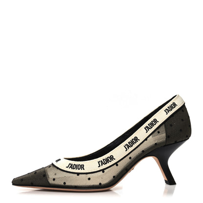 Christian Dior Plumetis Ribbon J'Adior 65mm Pumps 37 Black Nude 1 of 8
