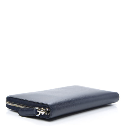Burberry London Grainy Calfskin Renfrew Long Zip Around Wallet Dark Navy 5 of 8