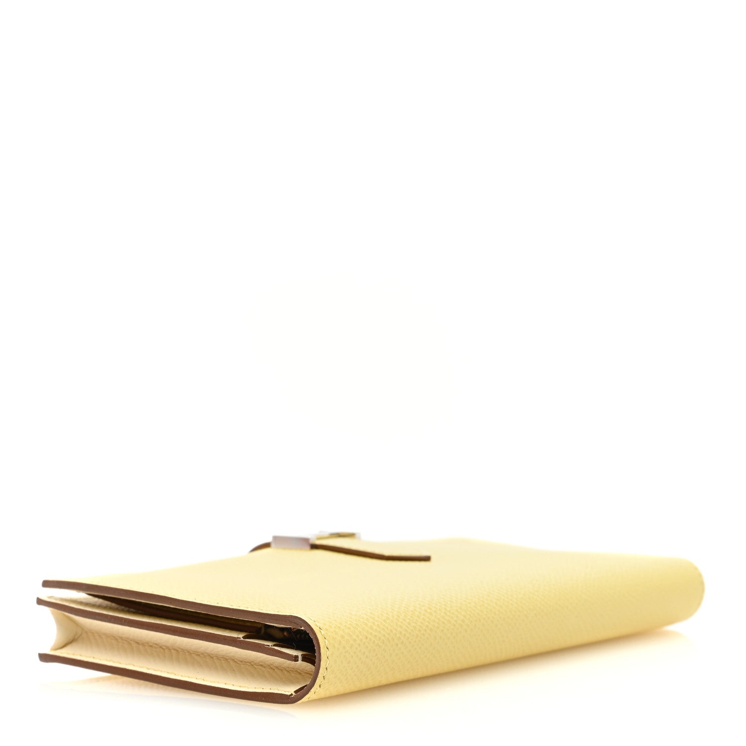 Hermes Epsom Bearn Gusset Wallet Jaune Poussin Nata 4 of 7
