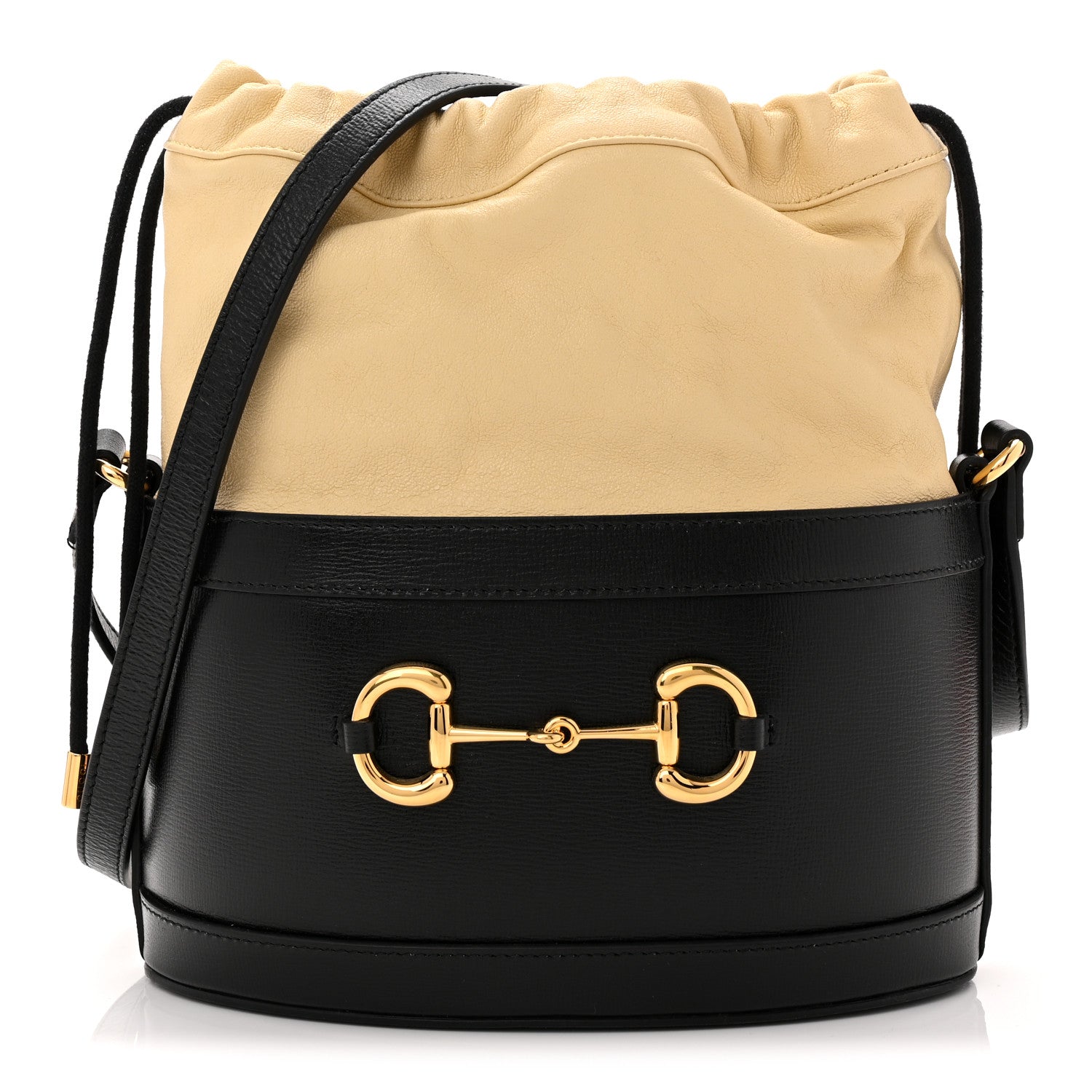Gucci Azalea Sakai Be Green Calfskin Horsebit 1955 Drawstring Bucket Bag Black Butter 1 of 10