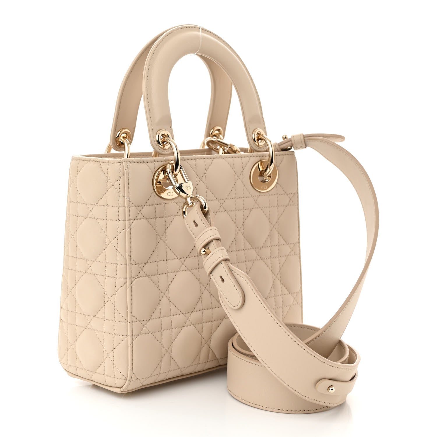 Christian Dior Lambskin Cannage Small My ABCDior Lady Dior Beige 3 of 11
