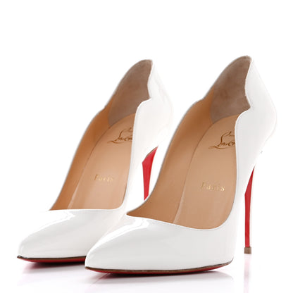 Christian Louboutin Patent Hot Chick 100 Pumps 38 White 3 of 9