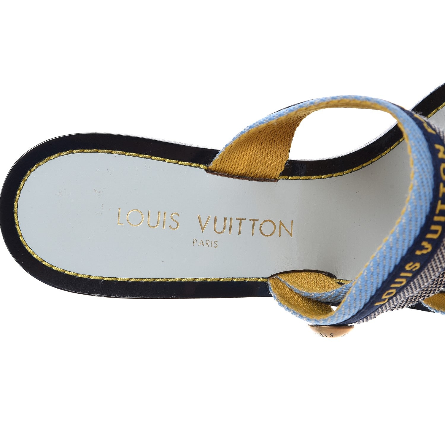 Louis Vuitton Canvas Logo Sandals 40 Blue 8 of 13