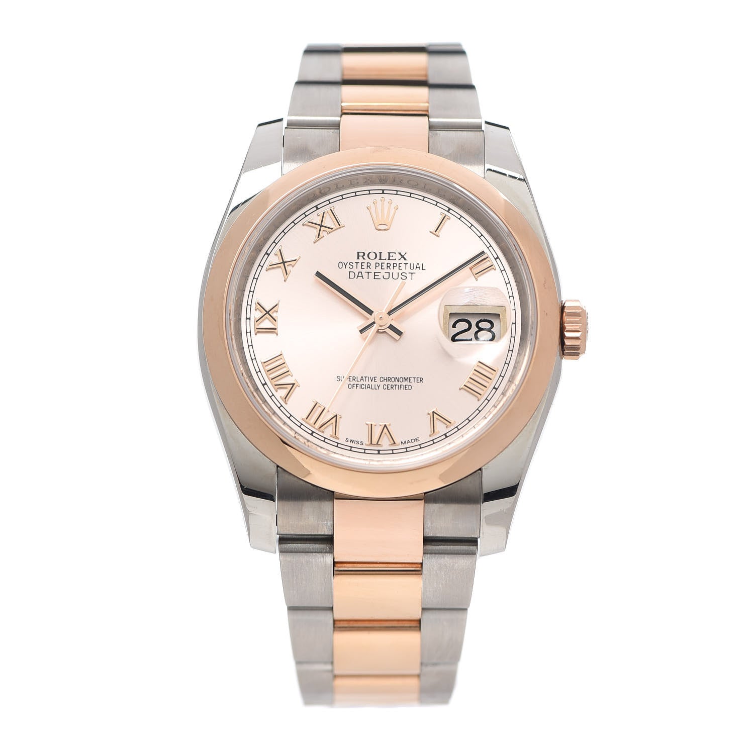 Rolex Stainless Steel 18K Everose Gold 36mm Oyster Perpetual Datejust Watch Pink 116201 1 of 5