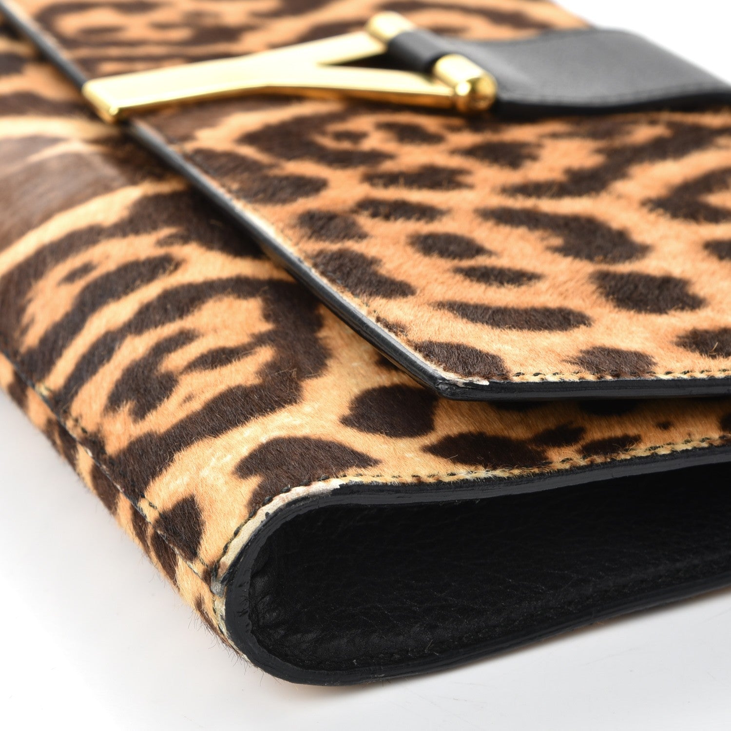 Saint Laurent Pony Hair Leopard Print Y Ligne Clutch 11 of 11