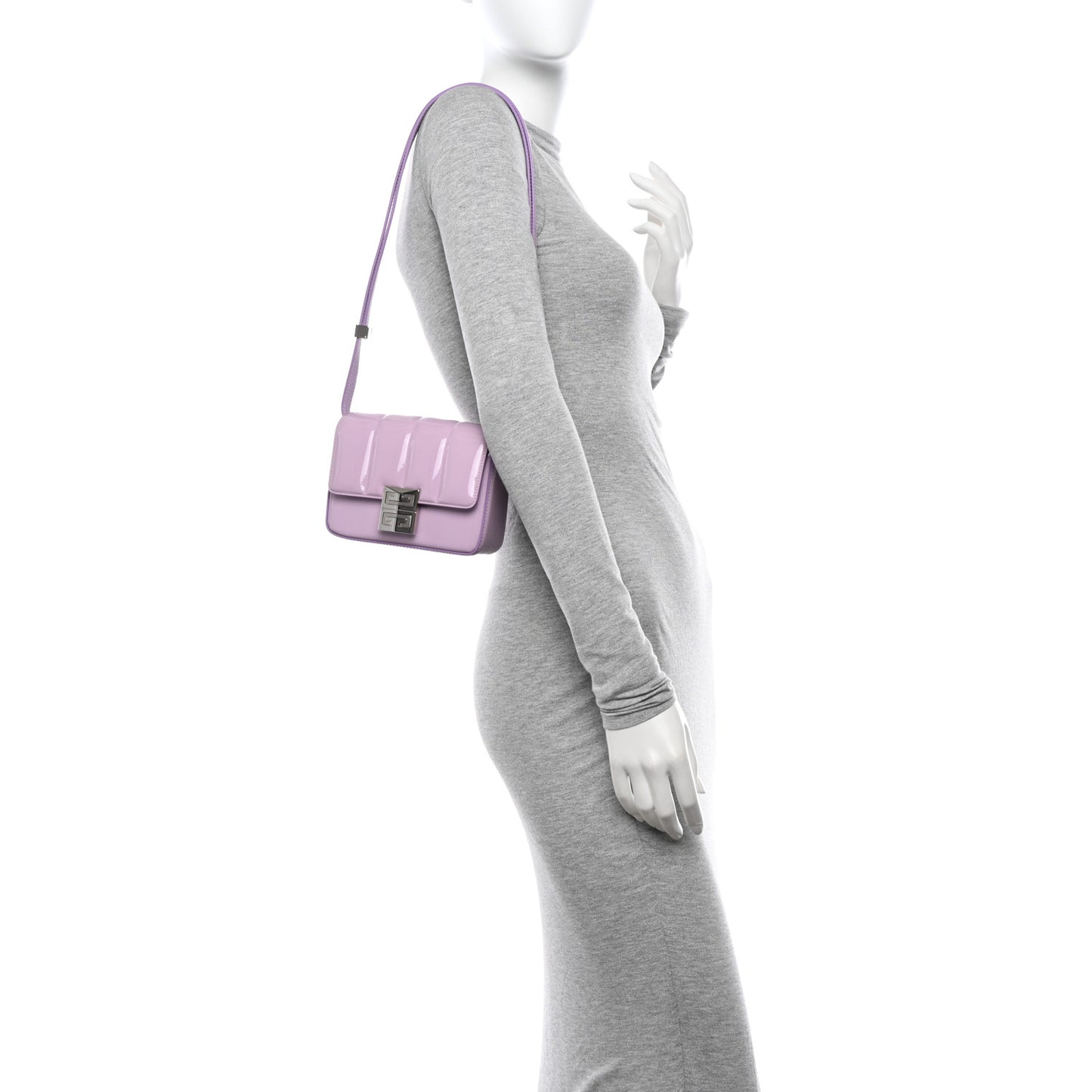 Patent 4G Small Padded Crossbody Bag Lilac