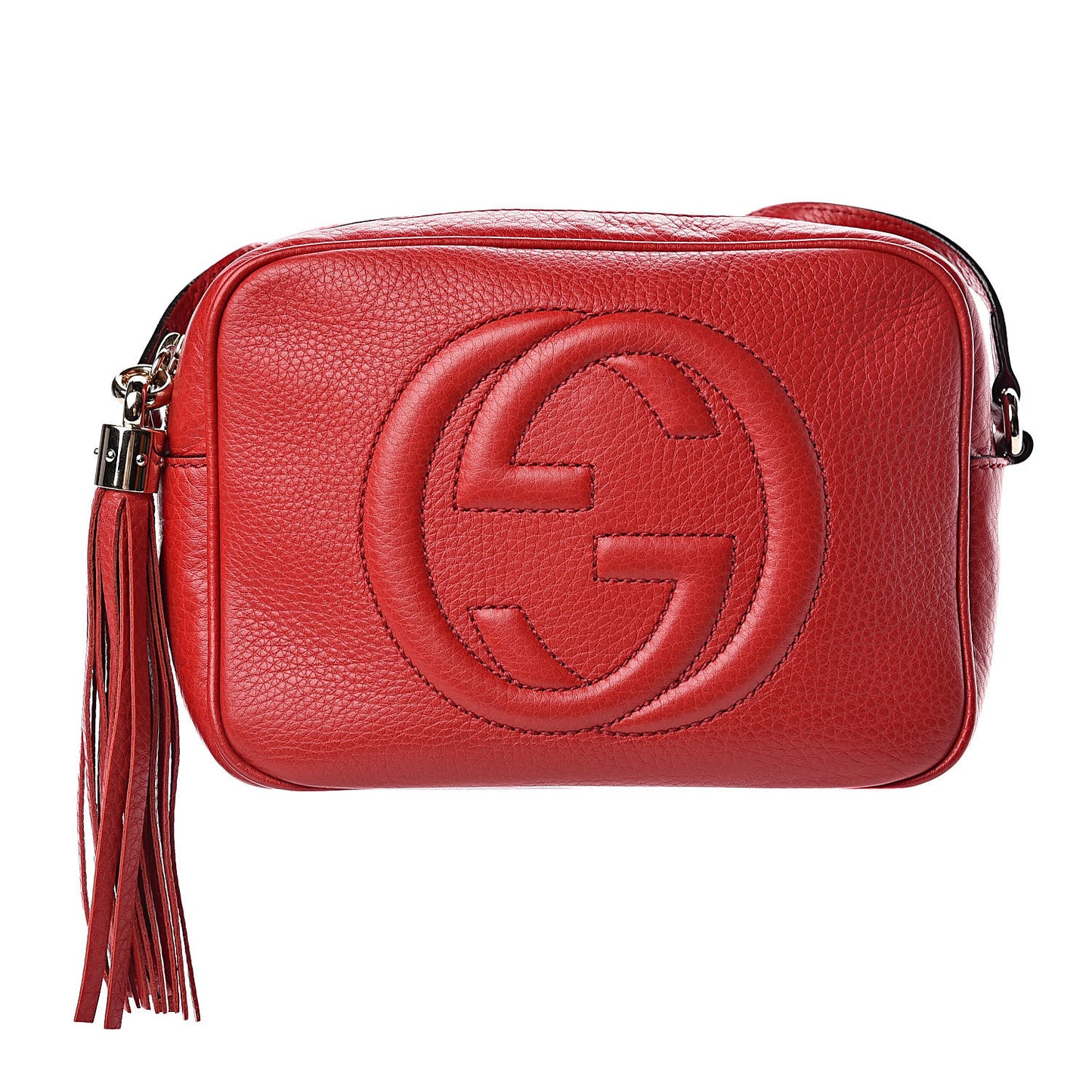 Pebbled Calfskin Small Soho Disco Bag Tabasco Red